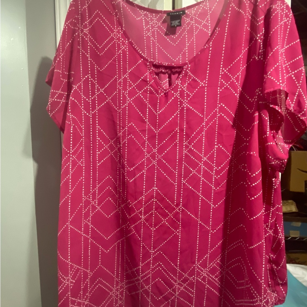 Torrid Pink Geometric Blouse